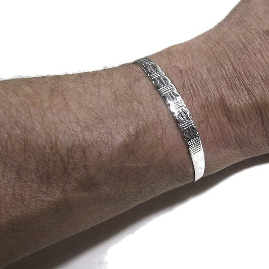 Bracciale etnico ANCHALI in argento da UOMO o DONNA - rigido | Gioielli da Uomo
