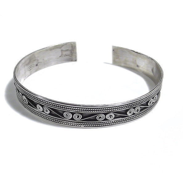 Bracciale etnico AARUL in argento da UOMO o DONNA - rigido | Gioielli da Uomo