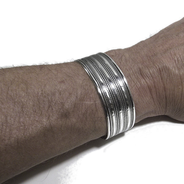 Bracciale etnico AIDA in argento da UOMO o DONNA - rigido | Gioielli da Uomo