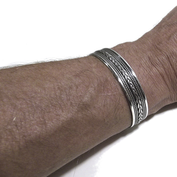 Bracciale etnico ALVIS in argento da UOMO o DONNA - rigido | Gioielli da Uomo