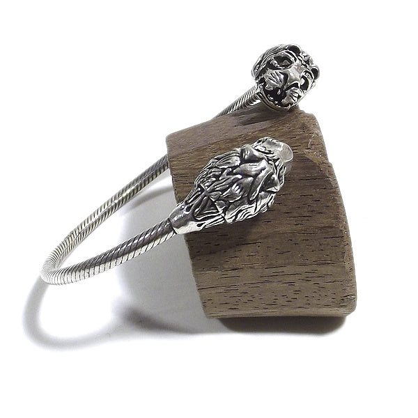 Bracciale etnico LEO in argento da UOMO o DONNA - rigido | Gioielli da Uomo
