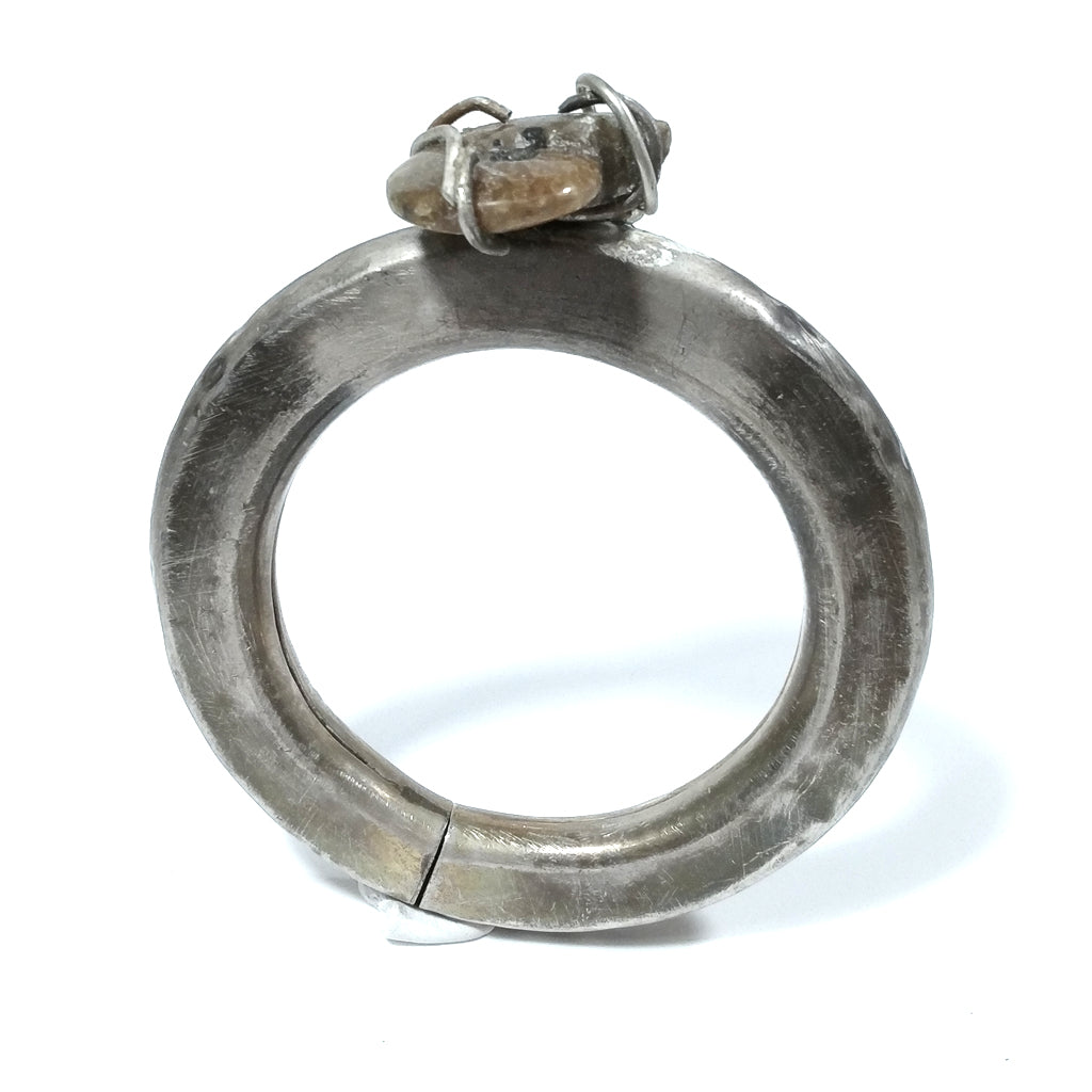 Bracciale d'argento in argento 925 Bracciale artigianale Fossile | GIOIELLI IN ARGENTO
