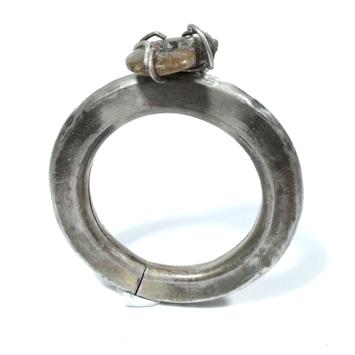 Bracciale d'argento in argento 925 Bracciale artigianale Fossile | GIOIELLI IN ARGENTO