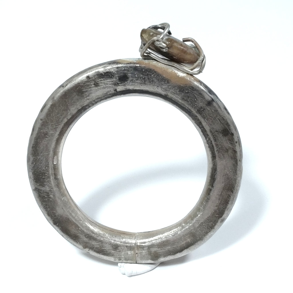 Bracciale d'argento in argento 925 Bracciale artigianale Fossile | GIOIELLI IN ARGENTO