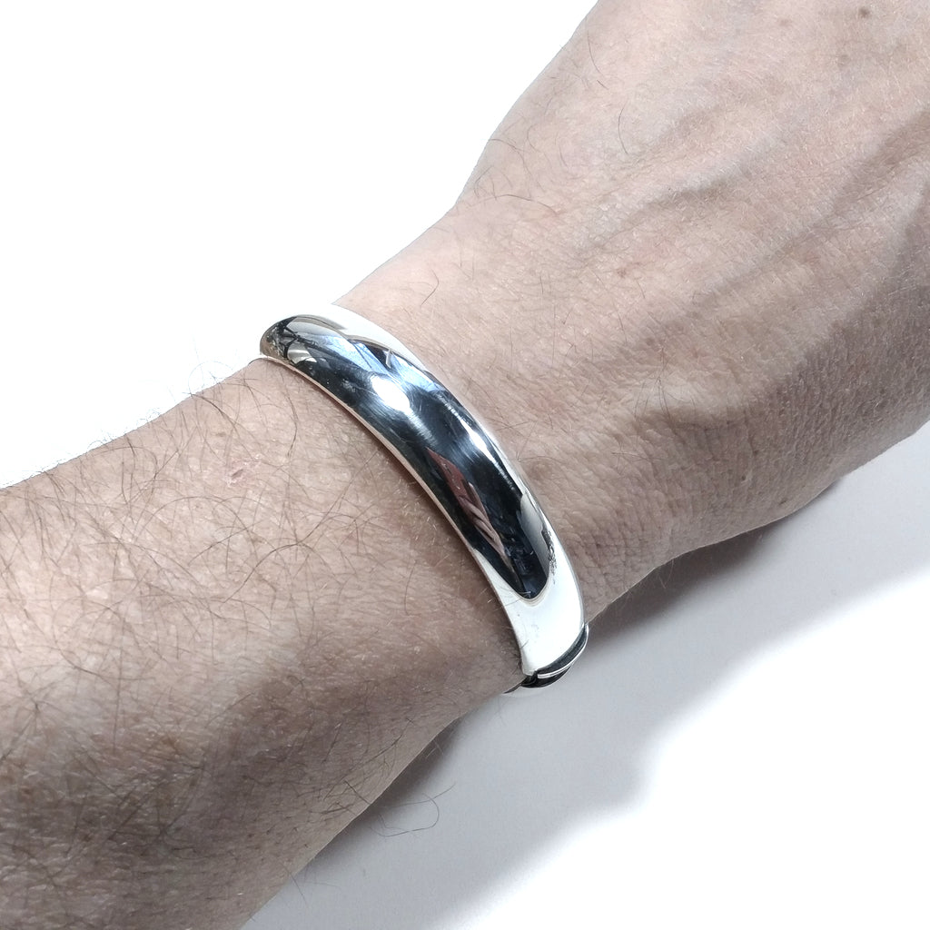 Bracciale artigianale rigido in argento 925 - MAURICE