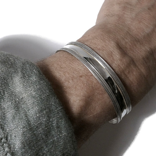 Bracciale GOA argento da UOMO - rigido | Gioielli da Uomo