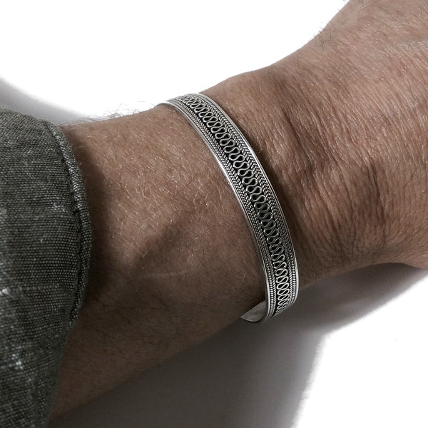 Bracciale rigido in argento 925 da UOMO