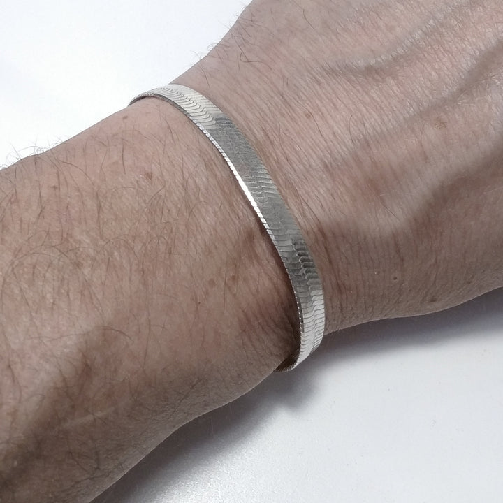 Bracciale argento piatto stile snake BIMBETKA