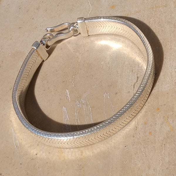 Bracciale argento 925 SNAKE PIATTO argento | coda di topo | Uomo donna unisex