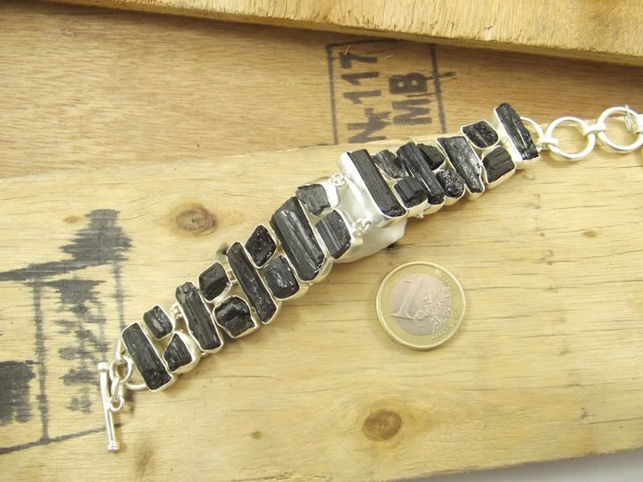 BLACK TOURMALINE 925 silver bracelet