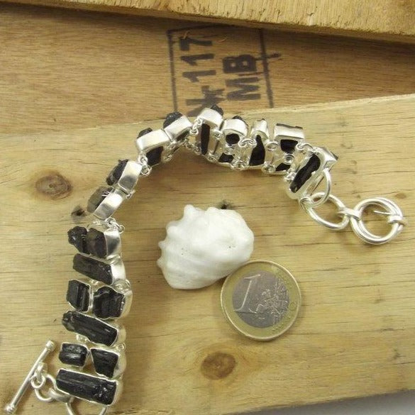 BLACK TOURMALINE 925 silver bracelet