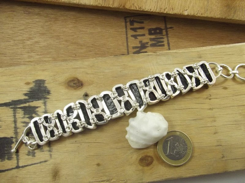 BLACK TOURMALINE 925 silver bracelet