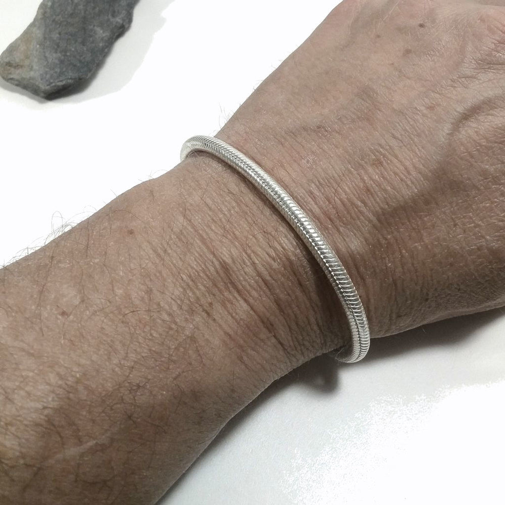 Bracciale Snake argento 925 tondo | Bracciale da UOMO e DONNA | Coda di topo 21 cm