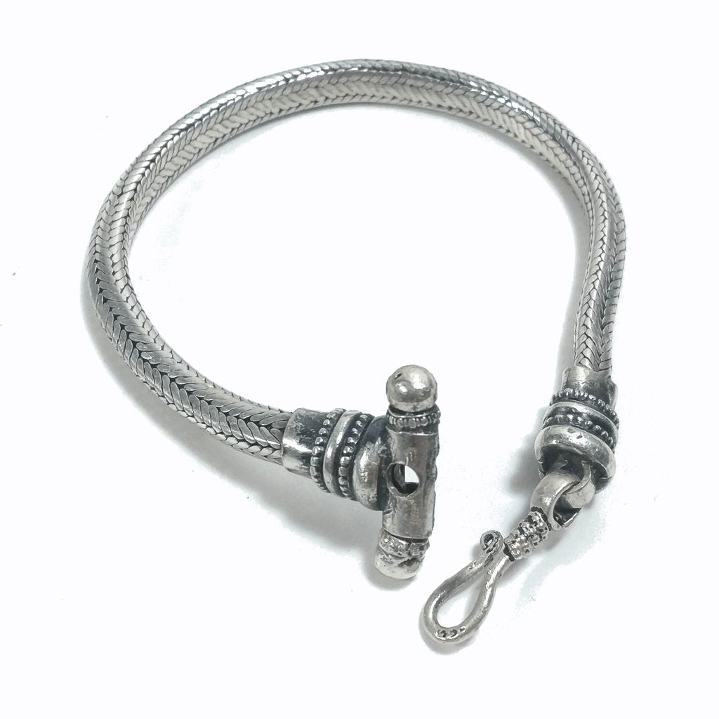 Copia del Bracciale Snake argento 925 tondo | Bracciale da UOMO e DONNA | Coda di topo 20.5 cm