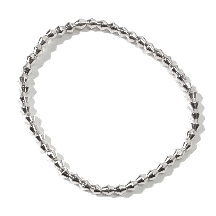 Bracciale artigianale in ottone argentato | BRACCIALE CON ELASTICO