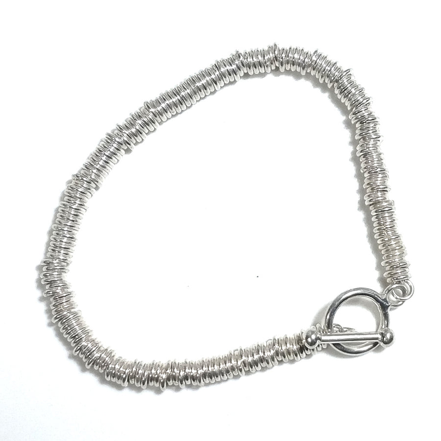BRACCIALE ARGENTO a dischi pieni gioielli argento pomellato