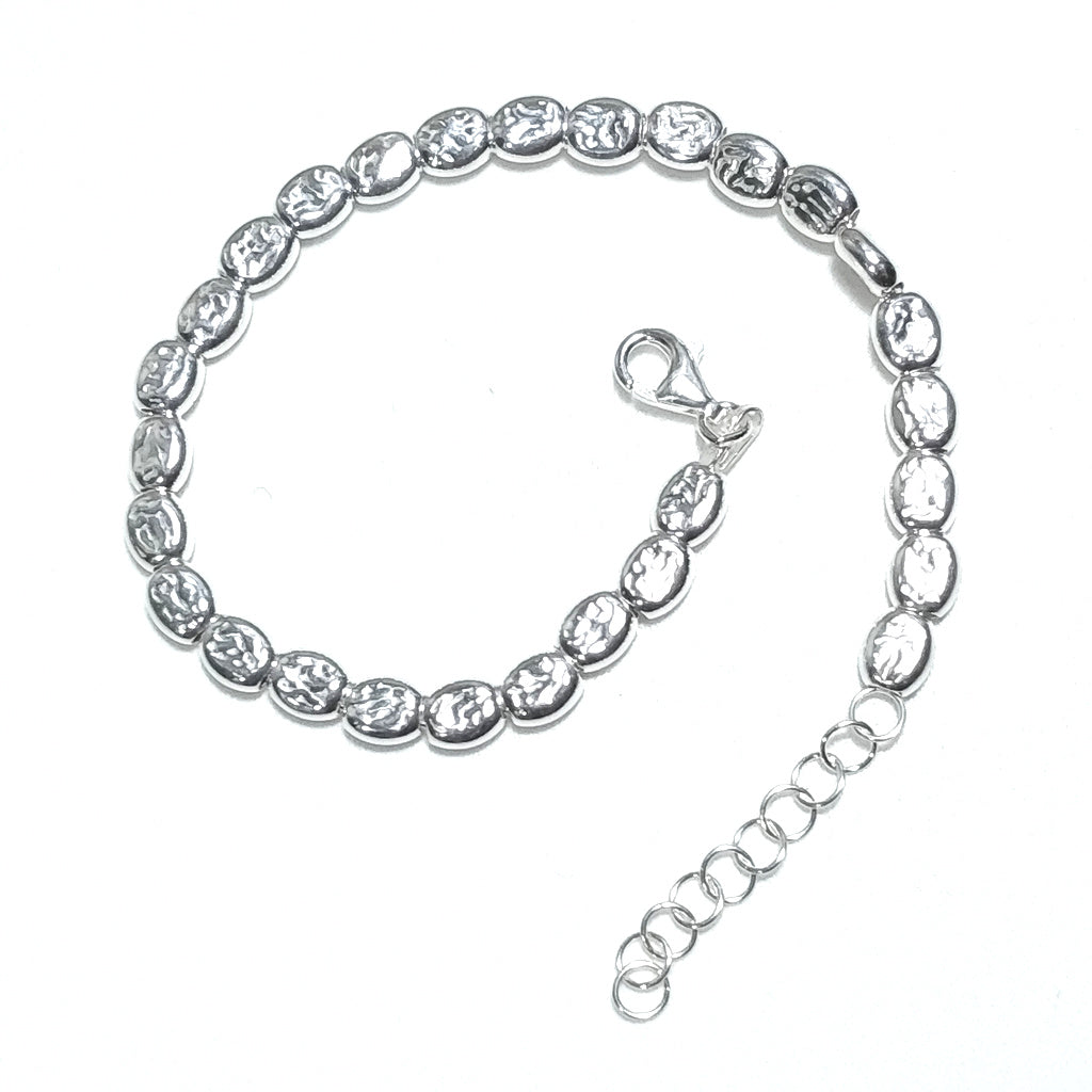 BRACCIALE ARGENTO a tubi piatti martellati | Gioielli in argento