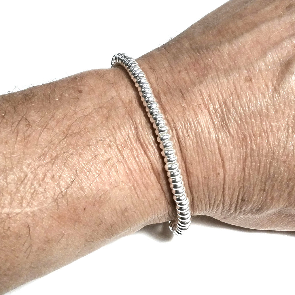 BRACCIALE ARGENTO a dischi piccoli Gioielli pommellato