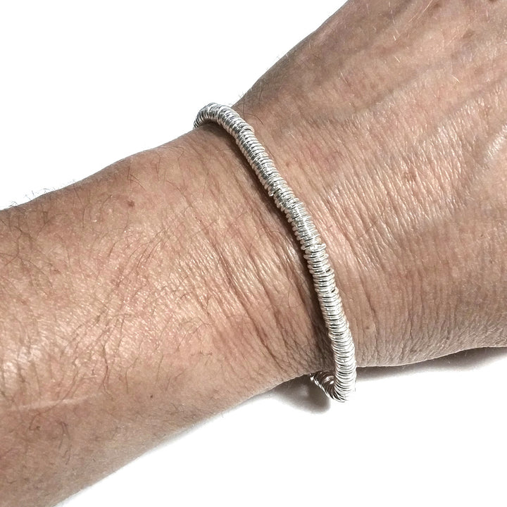 BRACCIALE ARGENTO a dischi pieni gioielli argento pomellato