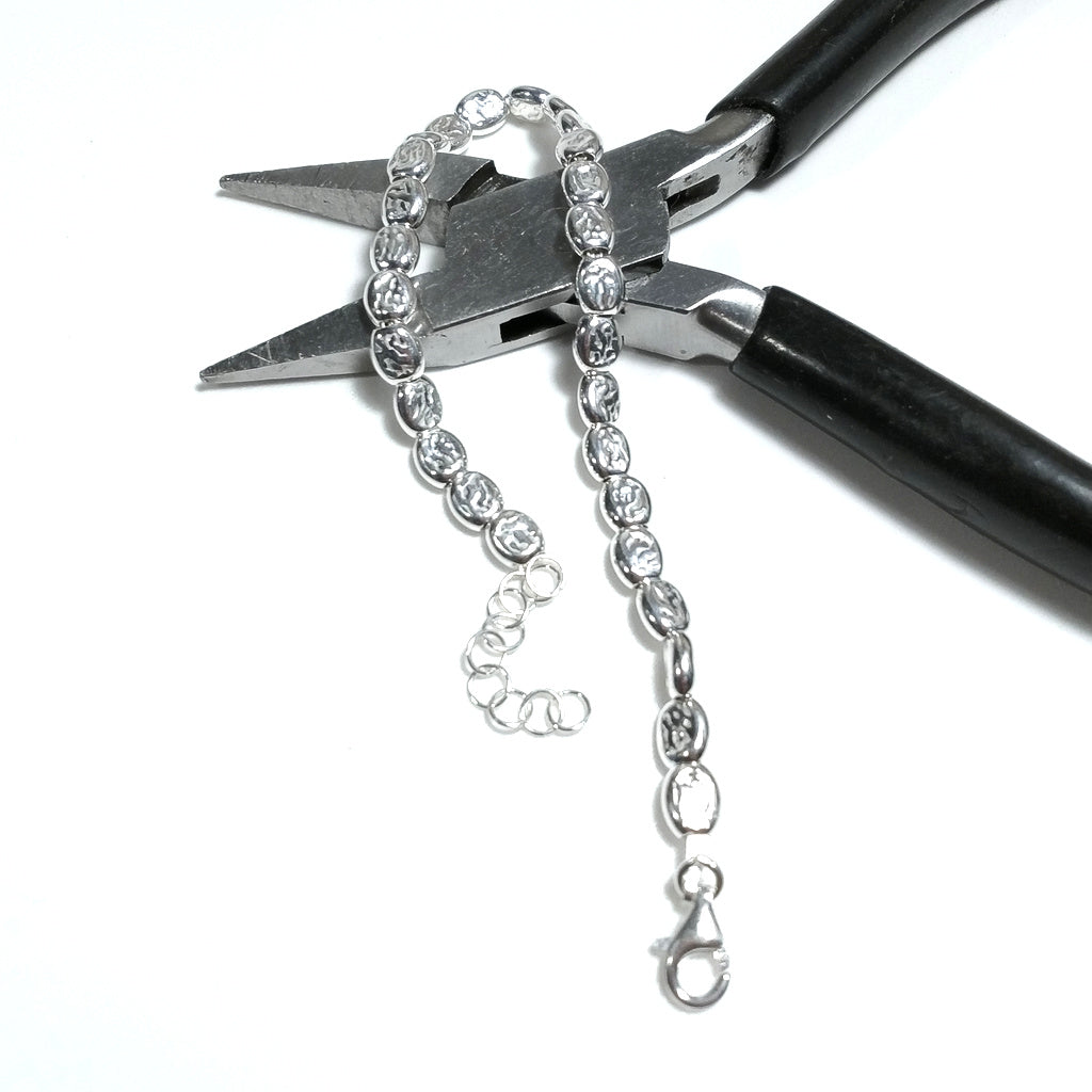 BRACCIALE ARGENTO a tubi piatti martellati | Gioielli in argento