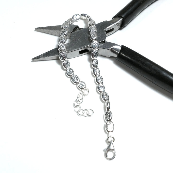 BRACCIALE ARGENTO a tubi piatti martellati | Gioielli in argento