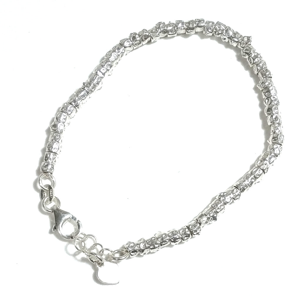 BRACCIALE artigianale ARGENTO a tubi martellati grandi - DIVE