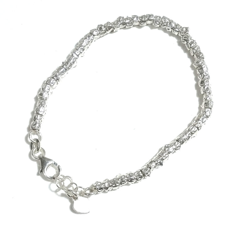 BRACCIALE artigianale ARGENTO a tubi martellati grandi - DIVE