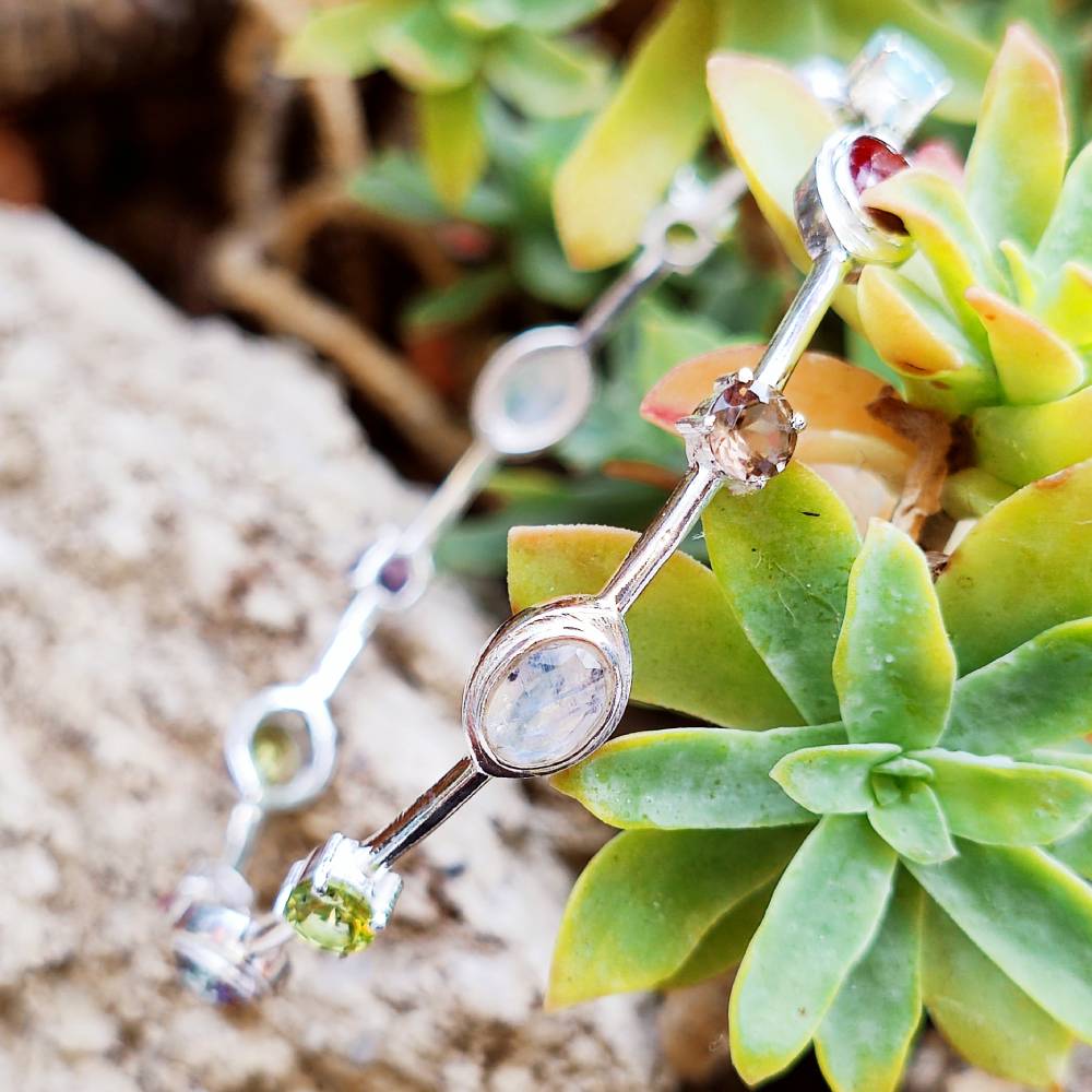 Bracciale rigido in argento 925 multipietra - KILLANUR