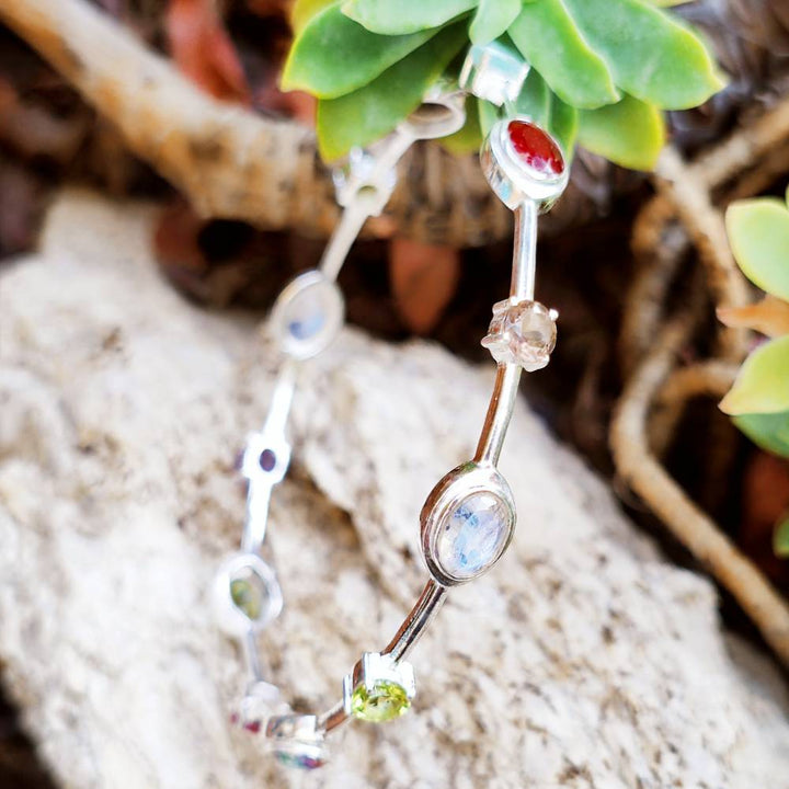 Bracciale rigido in argento 925 multipietra - KILLANUR