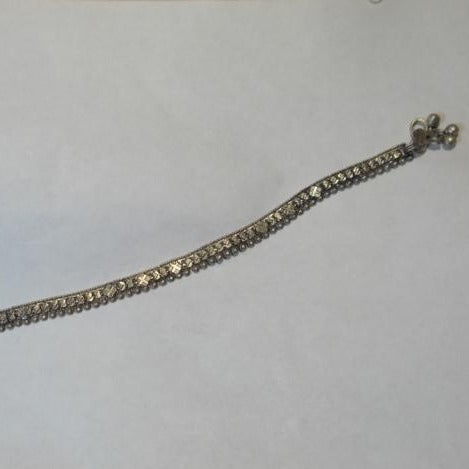 Semi-rigid silver Indian anklet