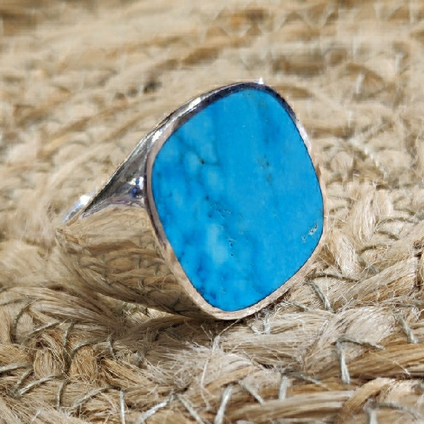 ANELLO artigianale in argento 925 con pietra - ORISSA