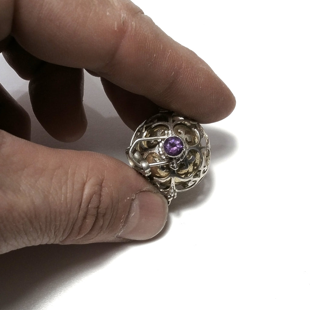 CHIAMA ANGELI | in argento 925 Ciondolo artigianale Ametista | GIOIELLI ETNICI