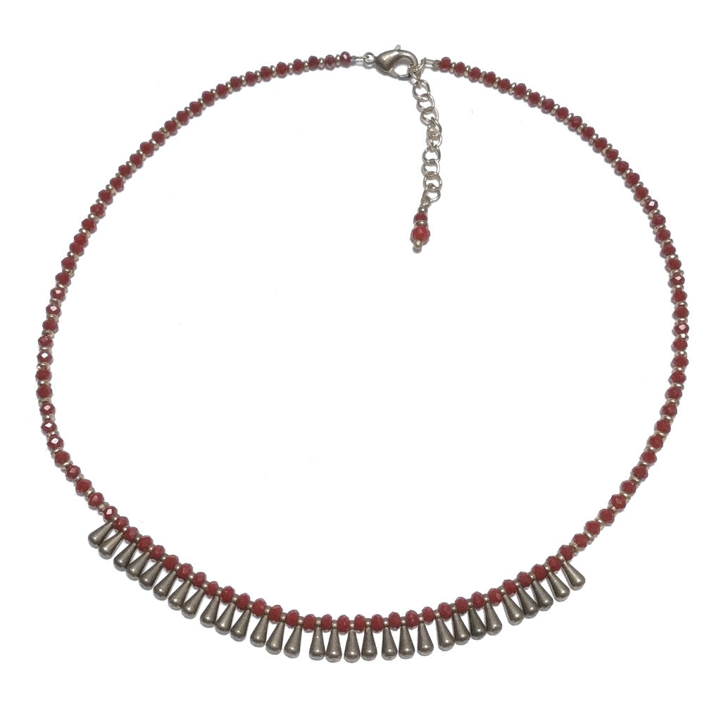 Collana etnica choker artigianale in ottone - DAFNE