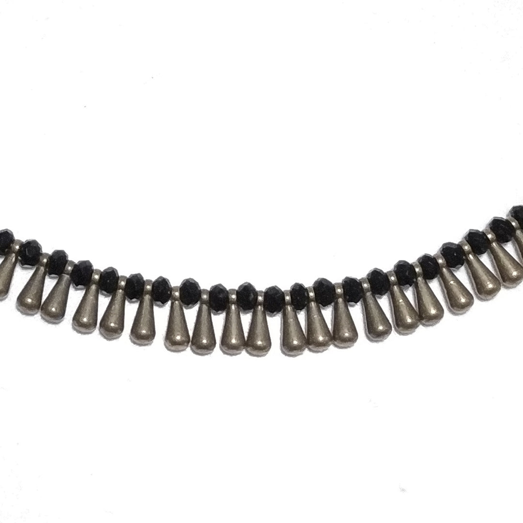 Collana etnica choker artigianale in ottone - DAFNE