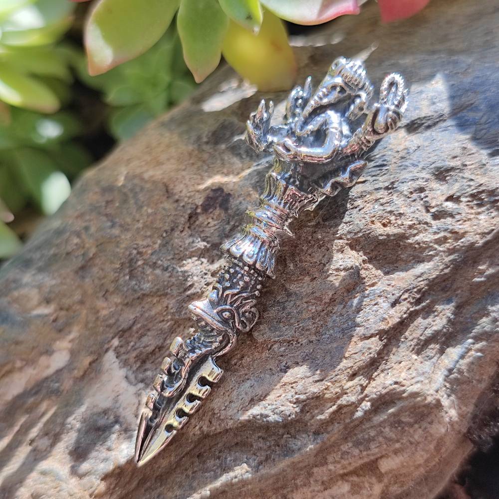 Ciondolo Ganesh con Dorje in argento 925 - KIMSARA