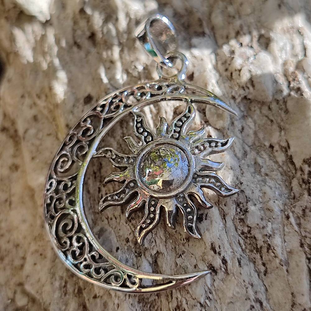 Ciondolo sole e luna in argento 925 - KOTRI