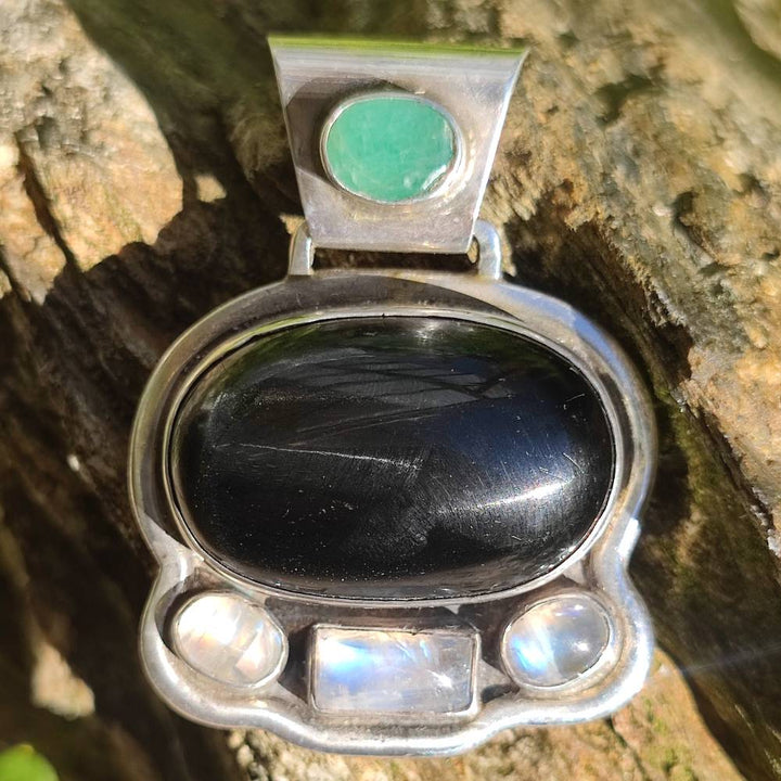 Ciondolo BLACK STAR in argento 925 Ciondolo artigianale - Pezzo unico