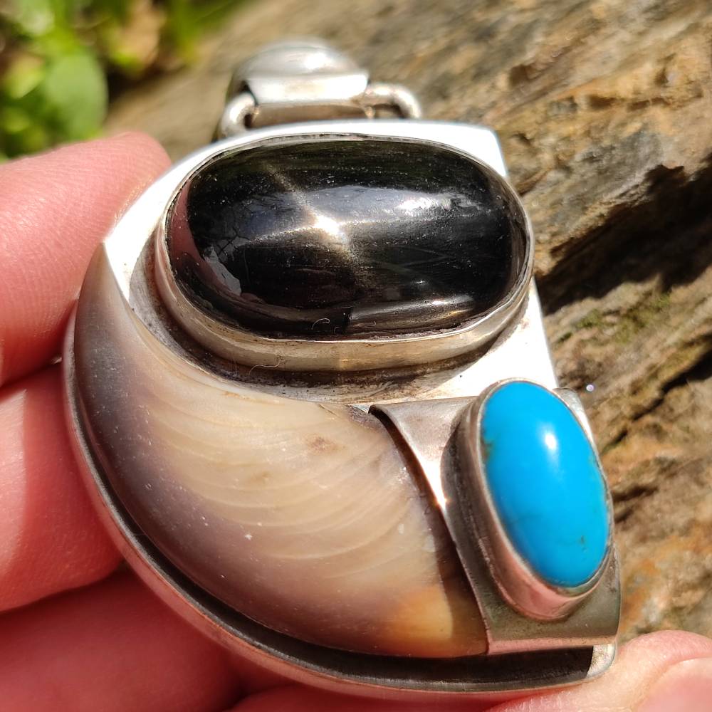 Ciondolo BLACK STAR in argento 925 Ciondolo artigianale - Pezzo unico