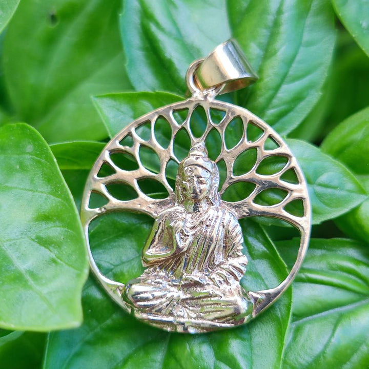 Ciondolo in ottone Albero della vita Buddha