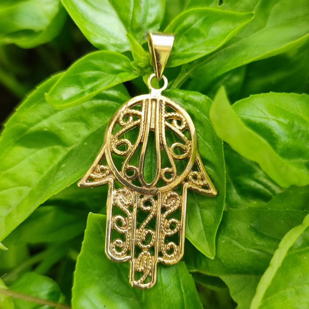 Ciondolo in ottone Mano di Fatima