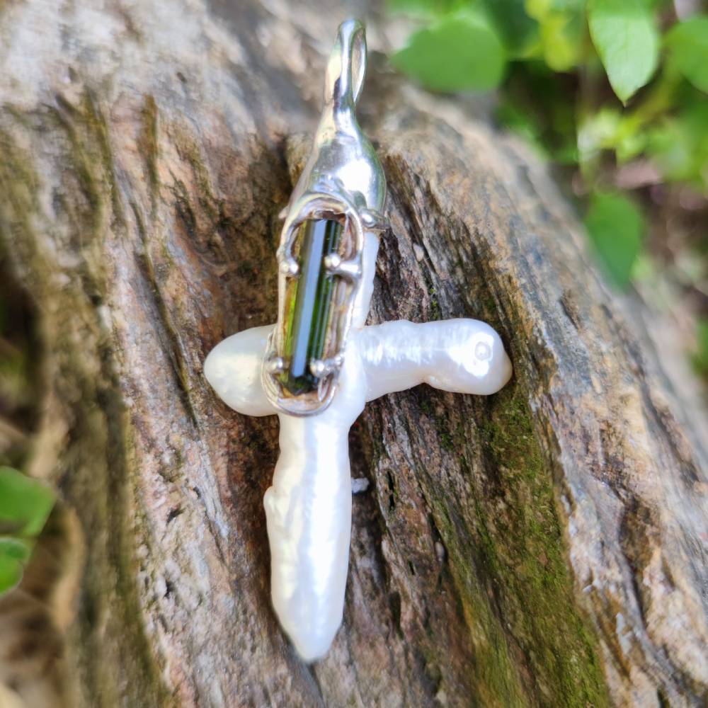 Ciondolo PERLA SCARAMAZZA in argento 925 Ciondolo artigianale