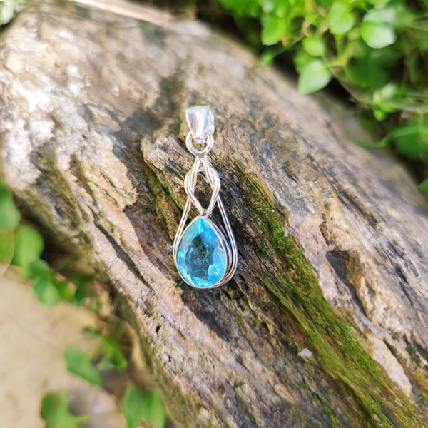 Ciondolo CUVERY con pietra TOPAZIO in argento 925 Ciondolo artigianale