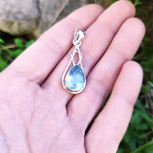 Ciondolo CUVERY con pietra TOPAZIO in argento 925 Ciondolo artigianale