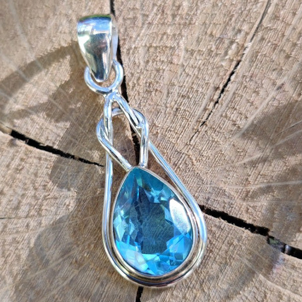 Ciondolo CUVERY con pietra TOPAZIO in argento 925 Ciondolo artigianale