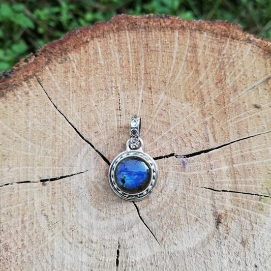 Ciondolo RAJATA con pietra LABRADORITE in argento 925 Ciondolo artigianale