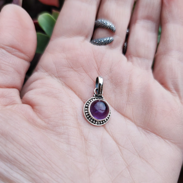 Ciondolo RASHMI con pietra AMETISTA in argento 925 Ciondolo artigianale