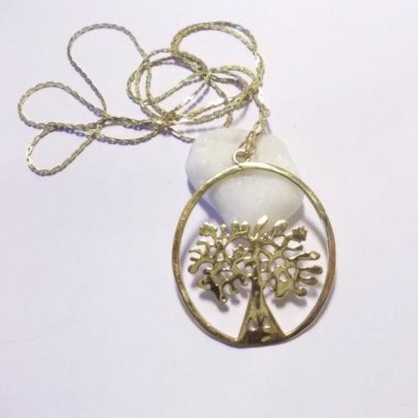 Ciondolo / Collana Albero della vita in ottone ovale