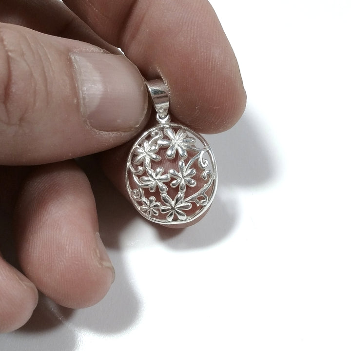925 silver pendant Handcrafted pendant | FLOWERS