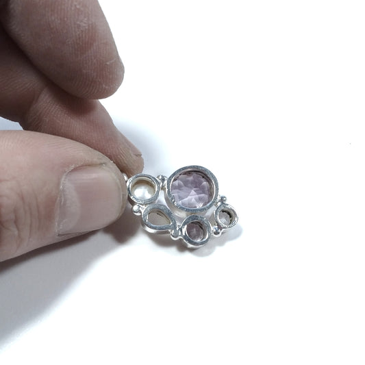CIONDOLO PIETRA | in argento 925 Ametista Perla Quarzo rutilato | GIOIELLI IN ARGENTO – immagine2