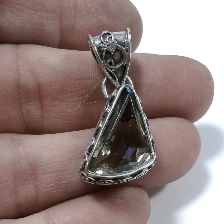ETHNIC pendant in 925 silver Citrine pendant
